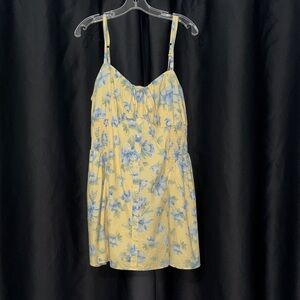Hollister Floral Dress in Soft Yellow and Blue